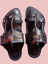 Picture of Shop Stylish Kolhapuri Leather Chappals in Various Colors That Make a Distinctive Sound While Walking